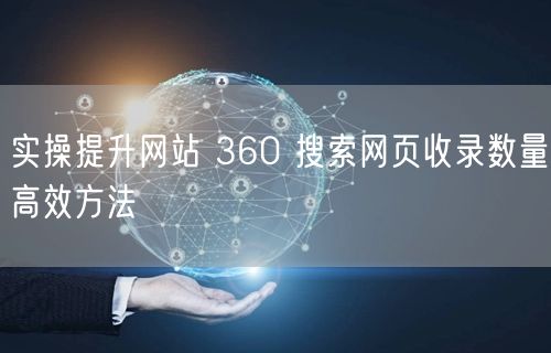 实操提升网站 360 搜索网页收录数量高效方法