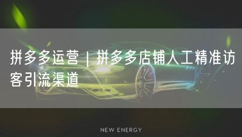 拼多多运营实操：精准引流，快速提升店铺访客量
