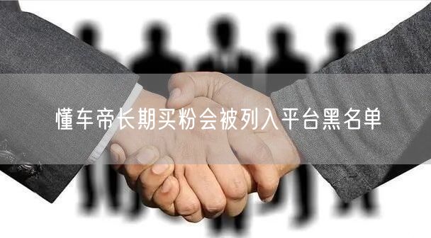 懂车帝长期买粉会被列入平台黑名单
