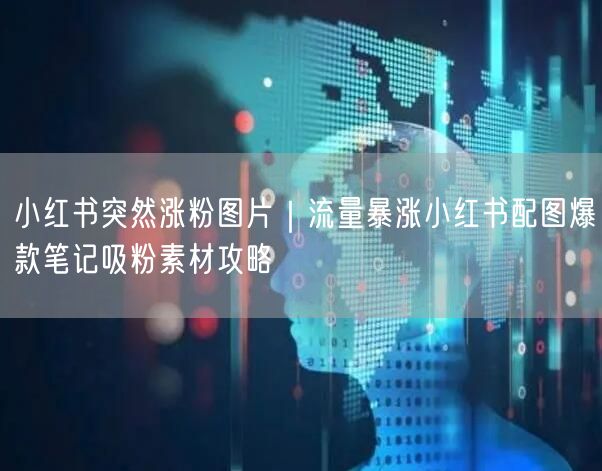 小红书突然涨粉图片｜流量暴涨小红书配图爆款笔记吸粉素材攻略