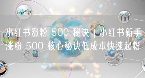 小红书涨粉 500 秘诀｜小红书新手涨粉 500 核心秘诀低成本快速起粉