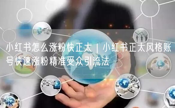 小红书怎么涨粉快正太｜小红书正太风格账号快速涨粉精准受众引流法