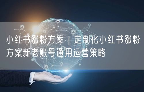 小红书涨粉方案｜定制化小红书涨粉方案新老账号通用运营策略