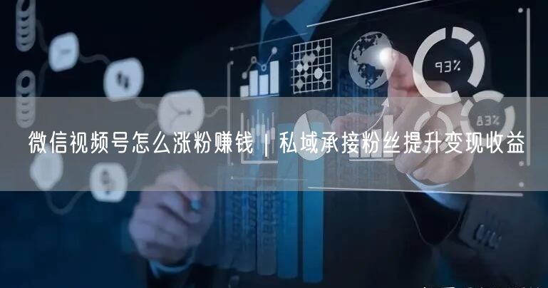 微信视频号怎么涨粉赚钱｜私域承接粉丝提升变现收益