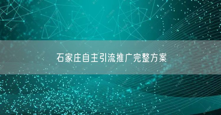 石家庄自主引流推广完整方案
